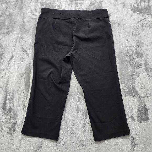 Christopher & Banks Pants Womens 12 Black Signature Slimming Pull On Crop Capri - Picture 2 of 10